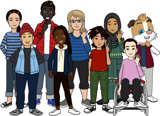 Group of diverse Pixton avatars