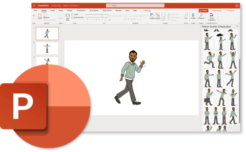 Pixton Microsoft Powerpoint add-in graphic
