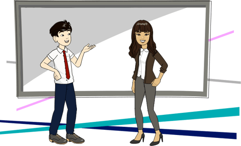 Pixton characters and presentation board