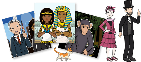 Pixton characters, and animals