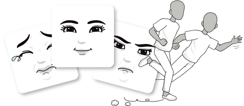 Pixton facial expressions and body poses