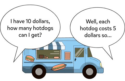 Food truck and speech bubbles
