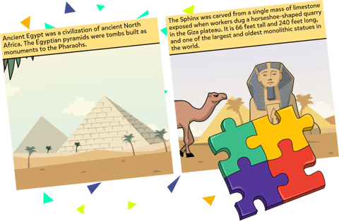 Comic panels and puzzle