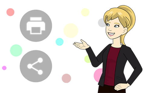 Print or share digitally icons