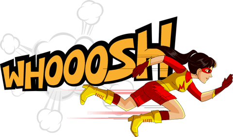 Pixton superhero whoosh graphic