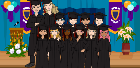 Graduation class photo
