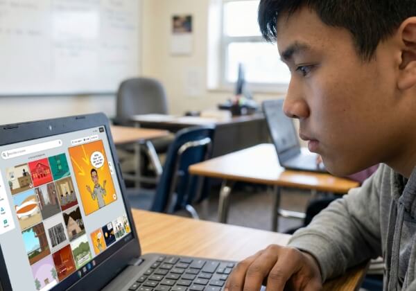 ELL student with laptop