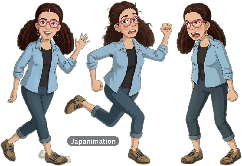 Consistent characters (example style: Japanimation)